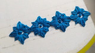 Beautiful hand embroidery border design| A Needle & Thread | #borderdesign #beginners #trending