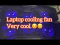 Unboxing Cooling Fan Laptop cooling pad with LED ultra Quiet 2 USB connection .