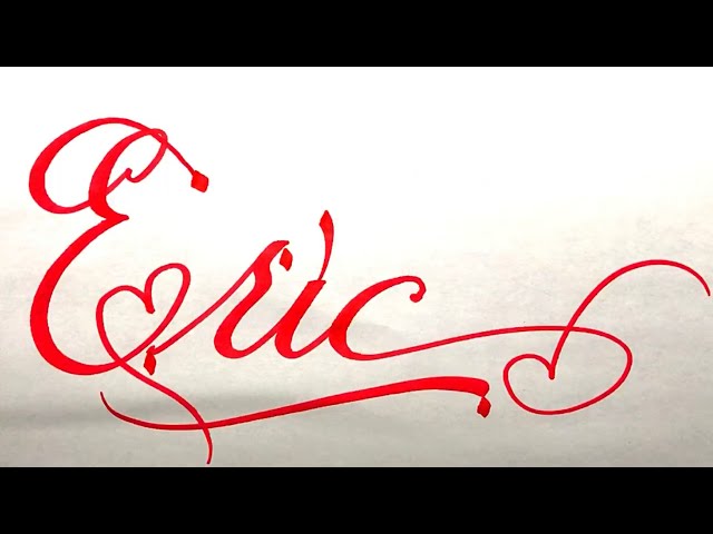 Eric Name Signature Calligraphy Status  How to Draw, Cursive Calligraphy  with Cut Marker 