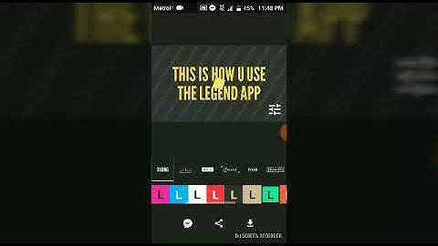 How to use the legend intro maker