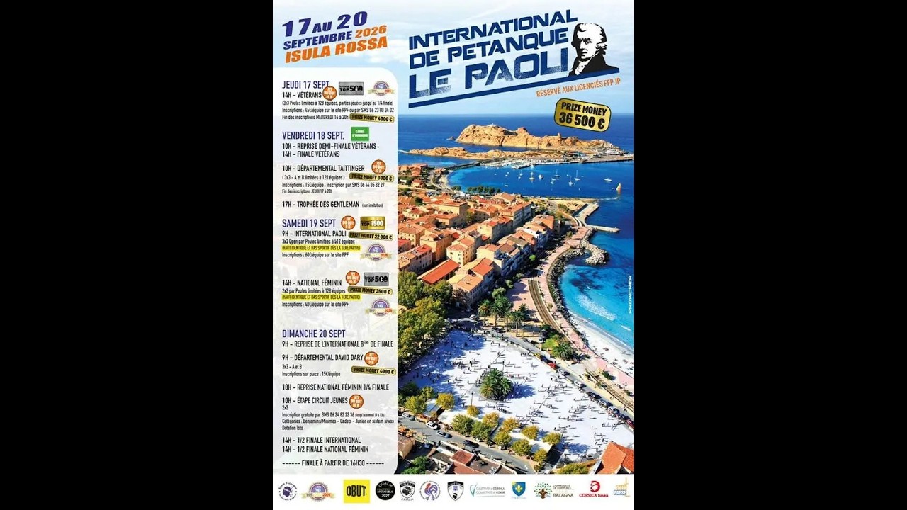 Miniature : PPF TOUR MASCULIN 2026 - Étape 12 - ÎLE-ROUSSE (2B) - Demi-finale - POLETTI/COUSIN et LILLE/GRANDET