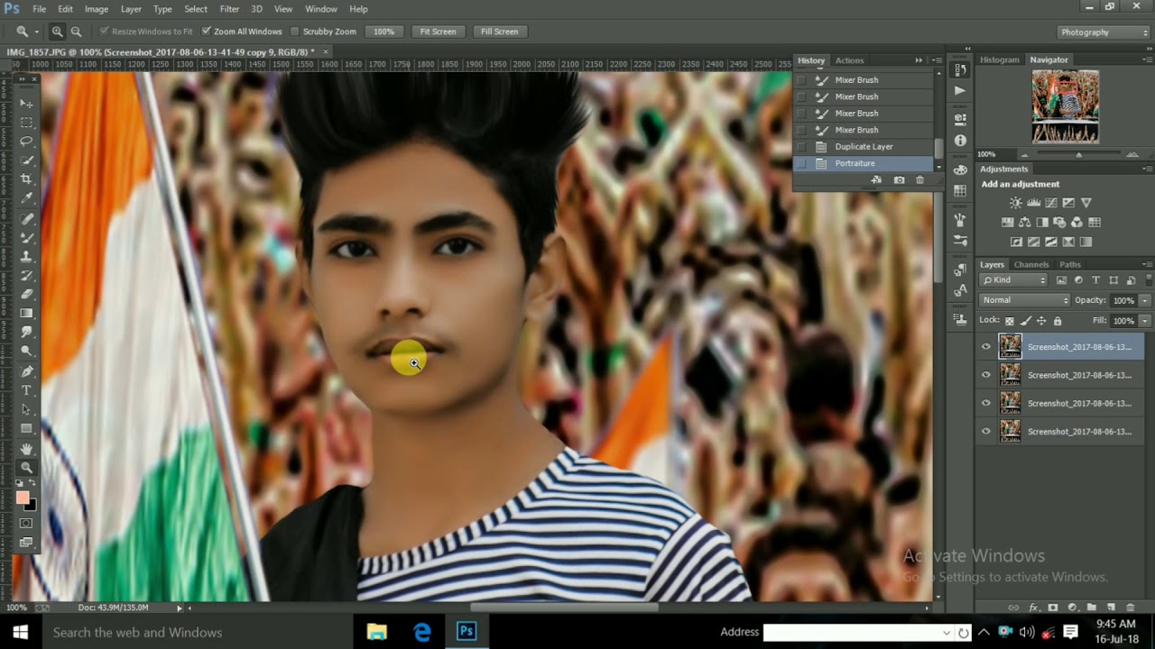 15 August photo editing Photoshop cc tutorial 2018