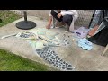 Sea turtle sidewalk chalk art timelapse by trish michael