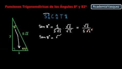 Funciones Trigonométricas de los Ángulos: 8° y 82°