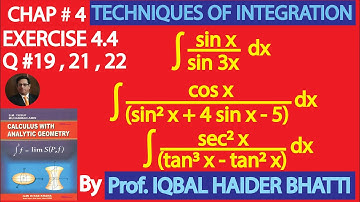 Ch# 4|TECHNIQUES OF INTEGRATION|EXERCISE 4.4 Q19-22|Calculus & Analytic Geometry by SM Yusuf Lec28