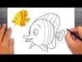 How to draw Butterfly Fish - Easy Drawing for Kids & Beginners