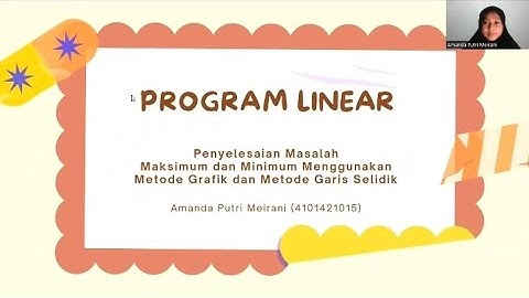 Program Linear : Masalah Maksimum dan Minimum dengan Metode Grafik dan Metode Garis Selidik