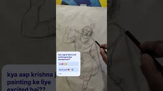 “Let’s create Krishna magic 🎨💙 “Are you excited for this Krishna painting? #indianart #youtubeshorts