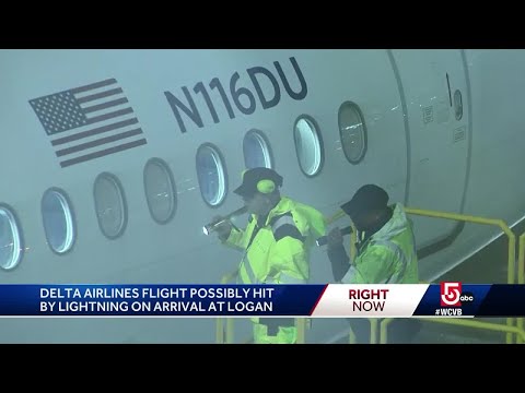 Aircraft out of service after possible lightning strike