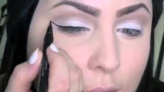 Oxblood lips   Dramatic Winged Eyeliner Fall Makeup Tutorial