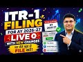 ITR 1 Filing For AY 2026-27 Live | Live ITR 1 Filing For AY 2026-27 With New Changes 