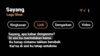 Sayang || lagu Shae || story wa || ingat apa kira²