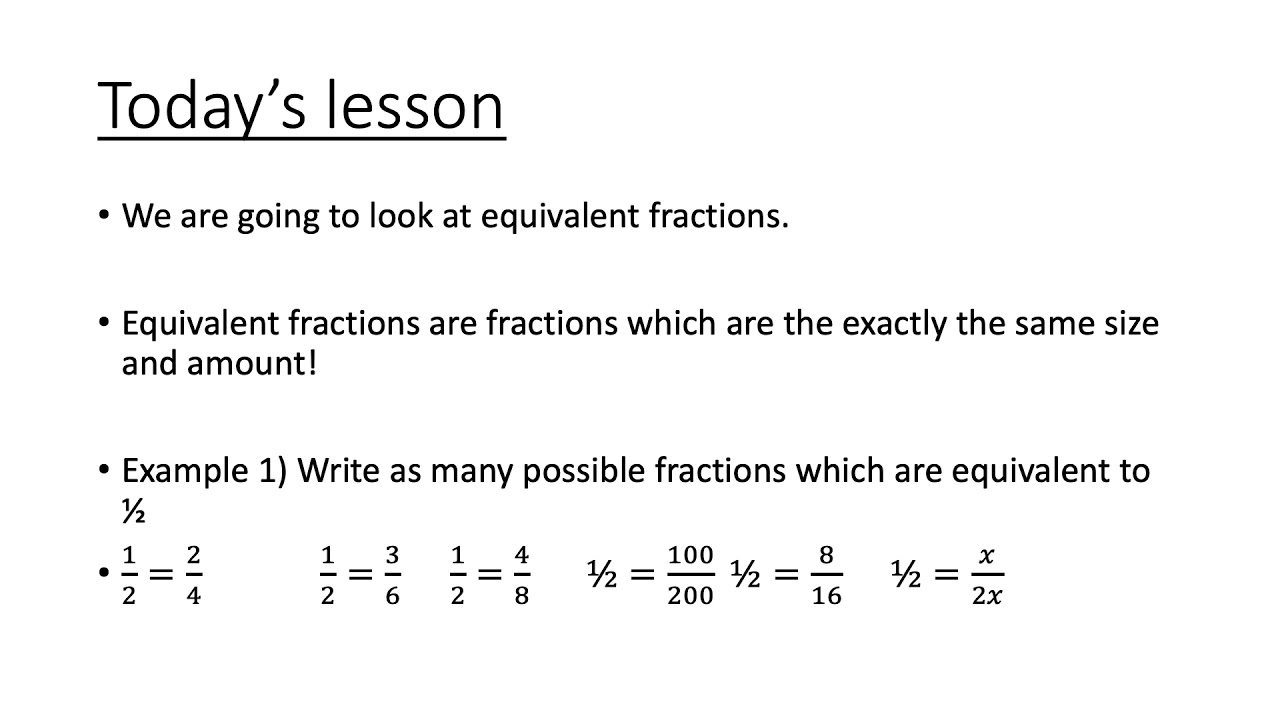 equivalent fractions for ks2 ks3 gcse maths youtube