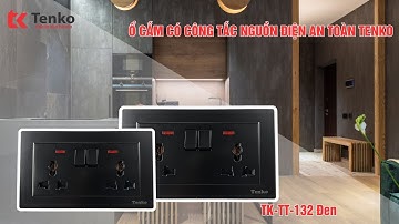 Ổ Cắm Có Công Tắc Nguồn Điện Chống Giật An Toàn Tenko TK-TT-132 Đen