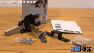 Key lockable long throw gate lock from gate hinge kits.