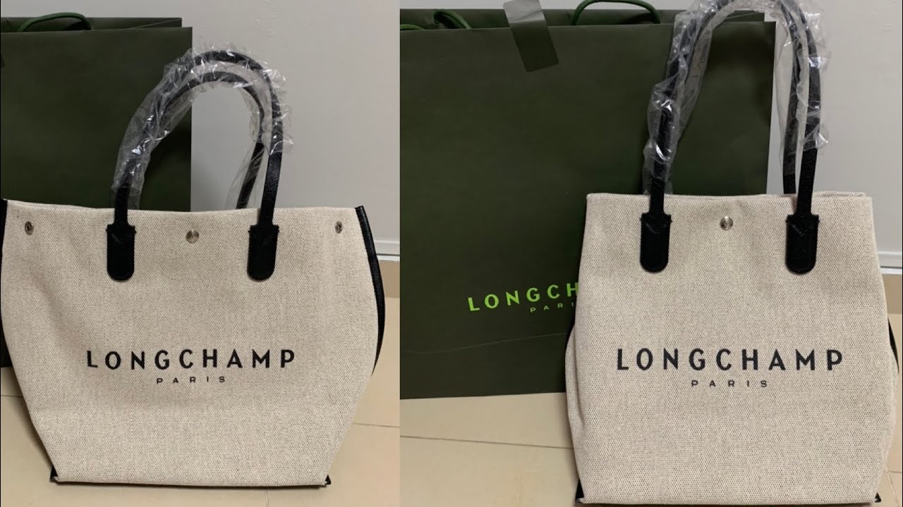 Longchamp Roseau Canvas & Leather Bucket Bag