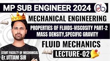 MP SUB ENGINEER 2024 | Mechanical | Fluid Mechanics -02 | UTTAM BATCH 🔥Sub Engineer Vacancy 2024🔥