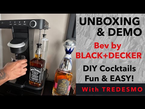 bev by BLACK+DECKER Cocktail Maker Glass Liquor Dispenser Bottles
