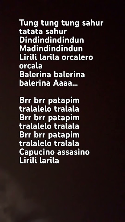 Lirik lagu tung tung sahur #liriktungtungsahur,#shorts
