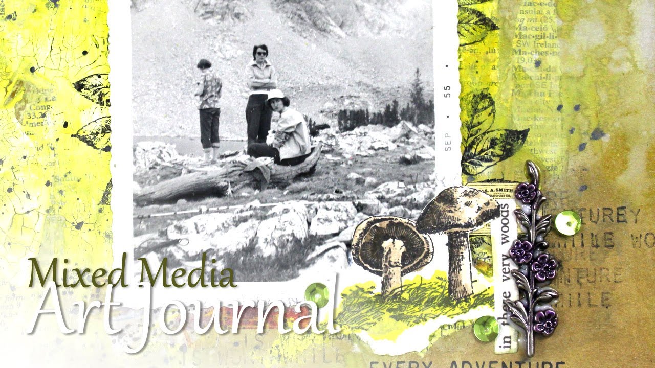 Looking for Adventure  |  Distress Oxide Sprays  |  Mixed Media Art Journal Page