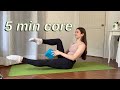 Everyday core workout  5 minute abs pilates based tabatas beginner friendly workout no music