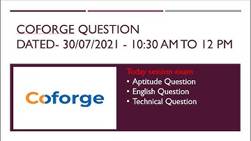 NIIT Technologies (Coforge) Placement Questions | Today