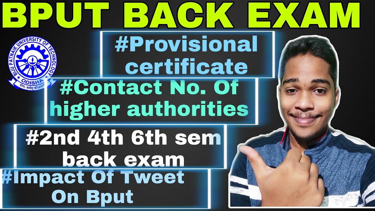 BPUT Back Exam Updates||Provisional certificate Of 8th sem||Contact details of BPUT Authorities