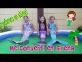 Me convert en sirena  nadamos en slime  unboxing