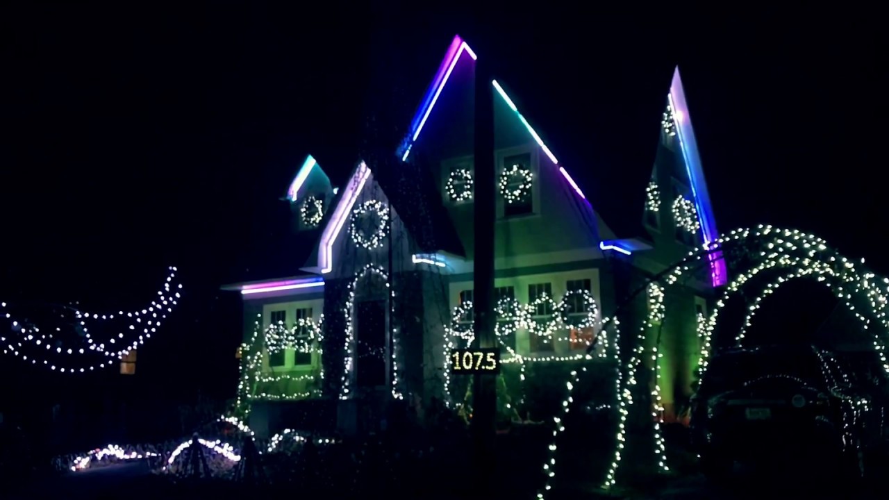 Christmas lights to music Frozen! YouTube