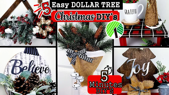 5 EASY CHRISTMAS DOLLAR TREE DIY'S 🌲| TOP 5 MINUTES HOLIDAY DIY's