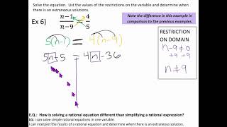 #4 Ex 6 & 7 Solving Rational Equations