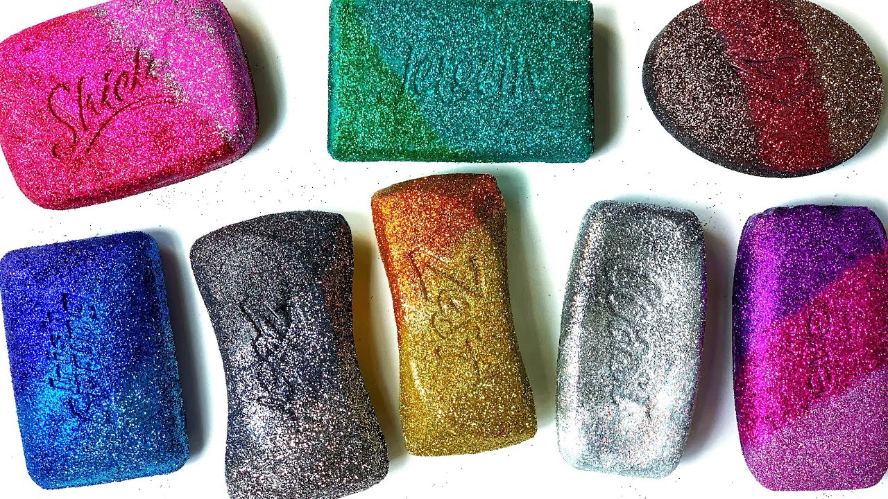 SOFT Glittery Soap Cutting ASMR | Satisfying Sounds | No Talking