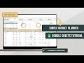 FREE Download | Simple 5-Minute Budget Spreadsheet for Beginners  |  Step By Step Tutorial