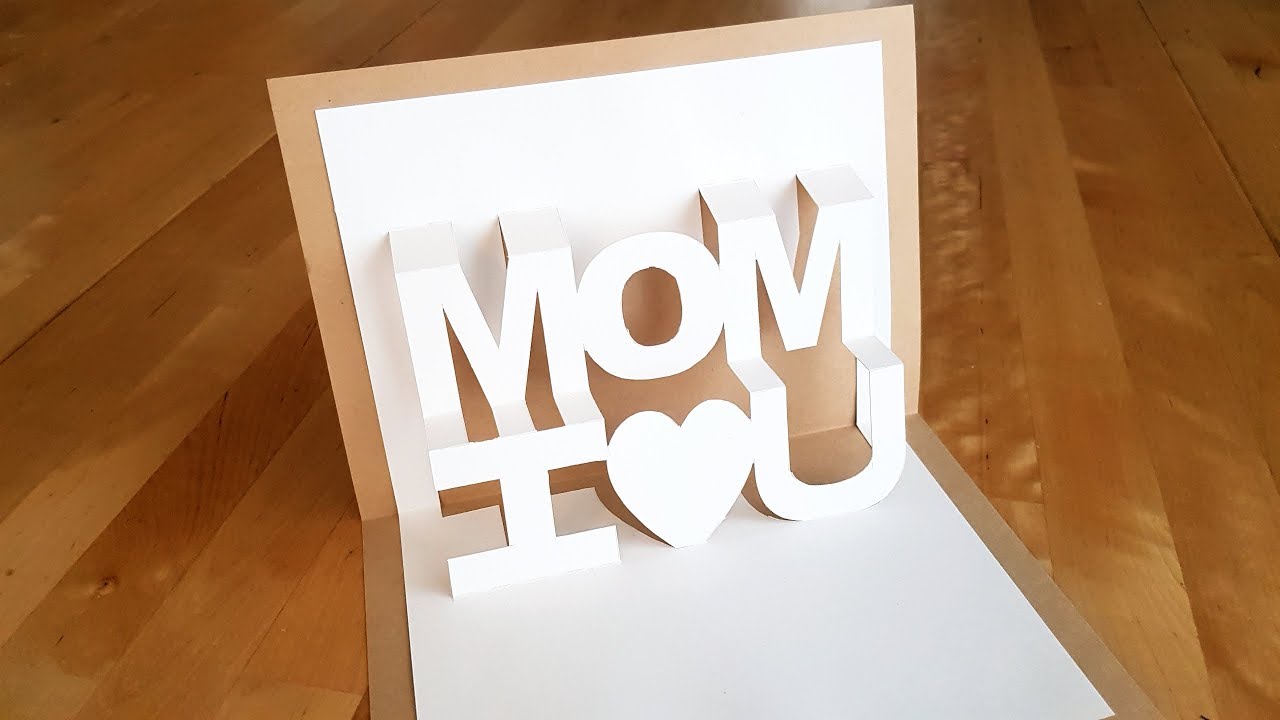 I Love Mom Card Pop up Card 3-d Pop up Card Popup Card 3d -  Denmark