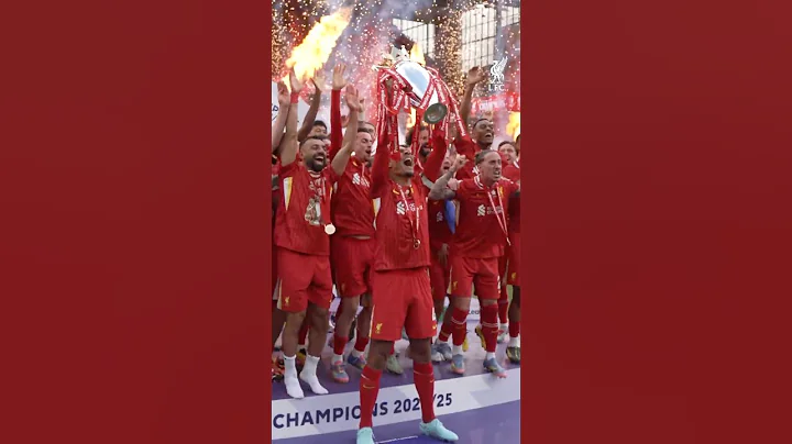 Liverpool lift the Premier League trophy