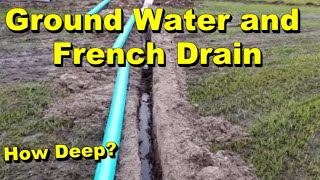 Ground Water and French Drain, How deep do you dig?