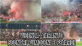 Vicenza - Taranto | Fumogeni e petardi in campo e tifo tra i due tifoserie [18/05/2024]