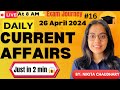 Daily current affairs 26 april just in 2 min currentaffairs currentaffairstoday current