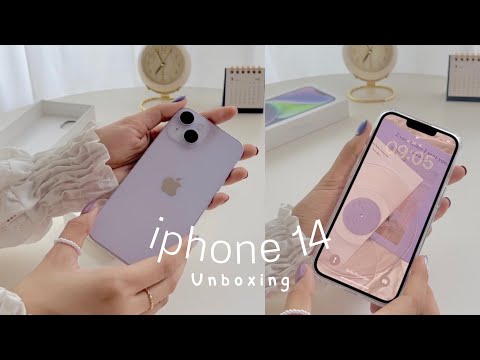 iphone 14 Purple 🦄 Unboxing + Accessories | aesthetic | mugg.narew