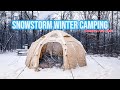 Snowstorm Winter Camping | Octopus Hot Tent