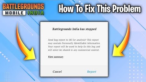 How To Fix Automatic Game Crash Problem In Battlegrounds Mobile India | Bgmi Has Stopped Problem Fix