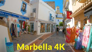 Marbella, Spain walking tour, Old Town and beach 4K UHD