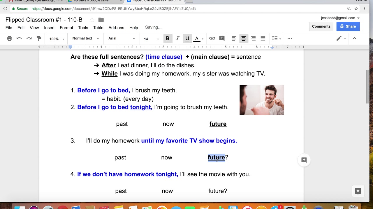 Flipped Classroom #1:  (3-8) Time Clauses expressing Future