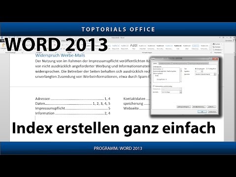 Stichwortverzeichnis / Index erstellen ganz einfach in Word