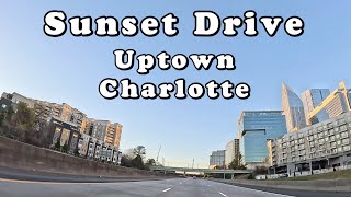 4k Queen City Drive to Uptown Charlotte (Sunset)