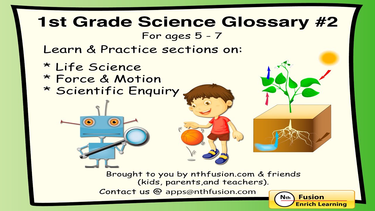 1st Grade Science Glossary Volume 2 App Sample Learn and Practice