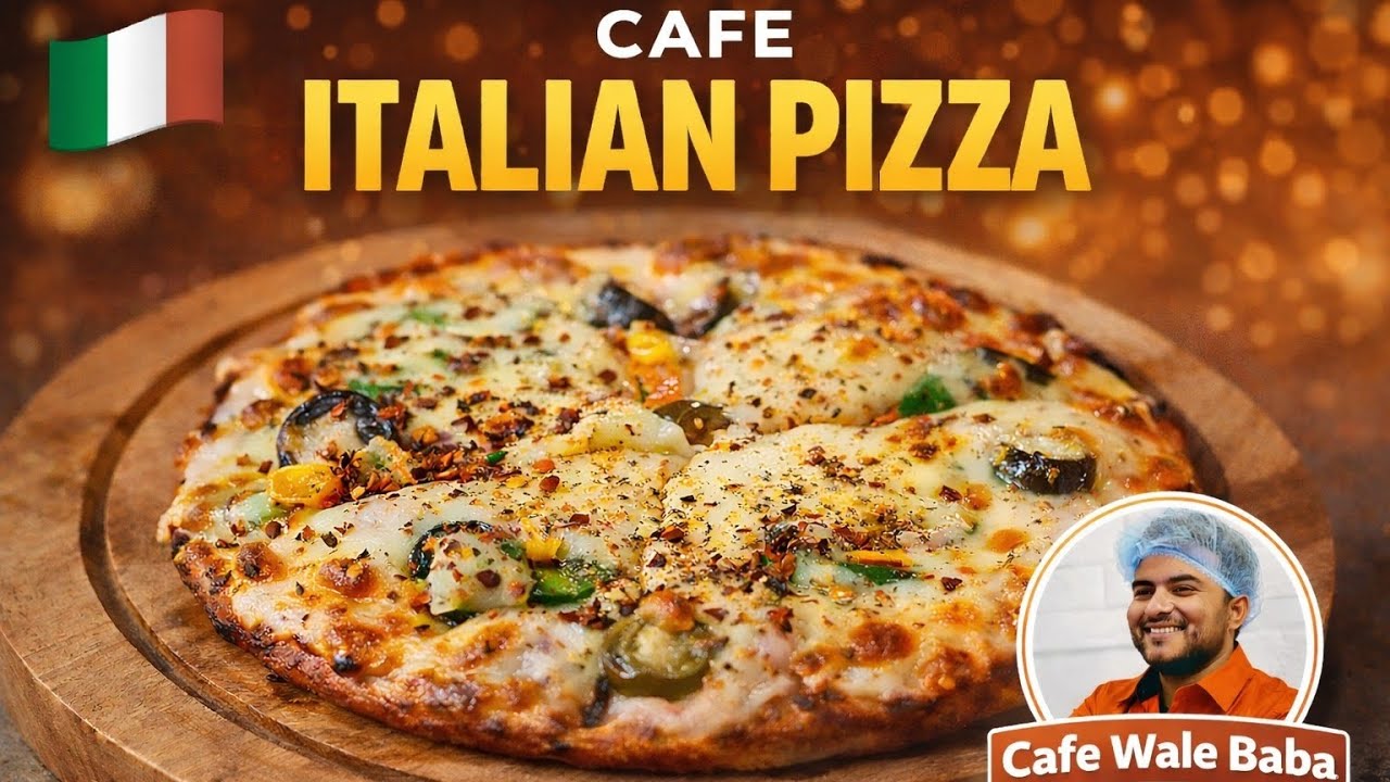 Cafe Style Italian Pizza 🍕 | Ghar Par Perfect Pizza Recipe | Cafe Wale Baba