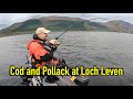 Catching cod and pollack on lures  loch leven  glencoe   kayak sea fishing uk