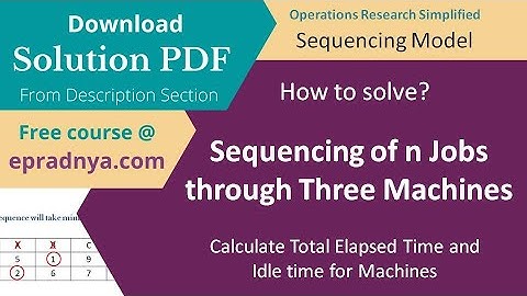 Sequencing problem in operational research | sequencing problem n jobs 3 machines | Solution PDF
