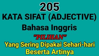 Kosakata Kata Sifat (Adjective) Sehari-hari Dalam Bahasa Inggris dan Artinya.